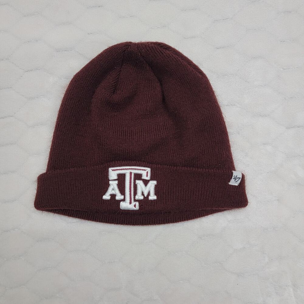 Vintage 47 Brand Texas AM Aggies Beanie Hat Maroon Knit Cuff Winter Cap NCAA